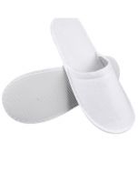 White Towelling Hotel Slippers Closed Toe Terry Spa Guest Slippers