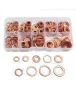 200 pcs Assorted Solid Copper Car Engine Crush Washers Set Seal Flat Ring