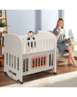 6 in 1 Baby Cot Bed with Mattress and Wheels