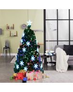 Fibre Optic Christmas Tree with Snowflake and Star Decoration PVC Iron Metal