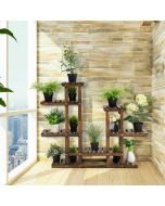 6 Tier Flower Rack Wood Plant Stand Pot Display