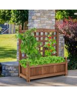 Wooden Lattice Planter Flowerpot Trellis Climbing Rectangular Plant Box