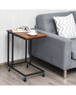 C Shaped Side Table with Wheels