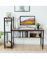 Computer Desk Home Office Workstation w/Shelves Walnut