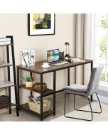 Computer Desk Industrial Writing Table with Storage Shelves