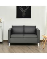 2 Seater PU Leather Accent Tub Sofa with Pillows