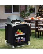 Folding Camping Cupboard and Table with Wind Shield