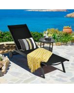 Patio Chaise Lounge Recliner with Wheels Outdoor