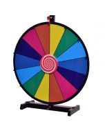Costway 24" Color Prize Wheel Dry Erase Fortune Spinning Tabletop Floor Stand Win Roulette Game