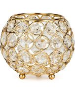 Crystal Candle Holder for Home Decorate Office Wedding Table Centerpiece - Gold