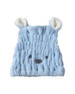 Cute Rabbit Quick Dry Hair Turban Hair Drying Towel Wrap Turban Head Hat - Blue