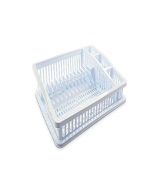 Large Plastic Dish Drainer Plate Cutlery Rack Kitchen Sink Utensil Draining Cup Holder White