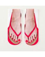 1 Pair 3D Pattern Flip Flop Socks Funny Sock Novelty Show Off Socks - Hot Pink