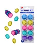 Assorted Colour Fridge Suction Magnets Stationery 30mm 10 Pack