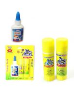 Glue Stick x 2 With x 1 White School Glue Total 3 Pack Adhesive for School and Office Supplies