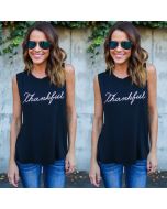 Lady Summer Casual Tank Tops Cap Sleeve - Black
