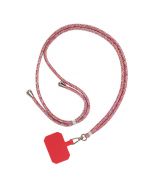 Adjustable Cross Body Nylon Patch Phone Lanyard Mobile Phone Strap - Red Rainbow