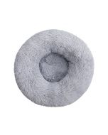 Cat Puppy Calming Plush Cushion Round Pet Bed without Zippers and Non-removable - Grey Diameter 80cm
