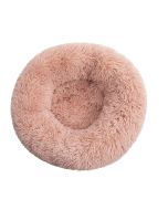 Cat Puppy Calming Plush Cushion Round Pet Bed without Zippers and Non-removable - Pink Diameter 80cm