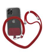 Adjustable Nylon Neck Strap Necklace Crossbody Phone Lanyard Strap for with Most Smartphones - Red