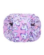 Portable Makeup Drawstring Bags Storage Travel Pouch Cosmetic Bag - Pink Unicorn