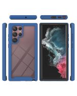 360 Full Body Slim Armor Case with Front Frame for Samsung Galaxy S22 Ultra - Blue