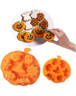 Silicone Cake Chocolate Mould Pumpkin Ghost Face Bat Skull Pattern for Halloween Making Soap Candle Craft