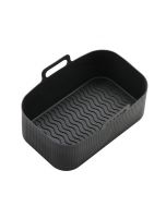 2PCS Silicone Pots Kitchen BBQ Plate Heating Baking Pan Fit For NINJA Air Fryer - Black