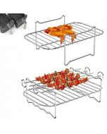 Air Fryer Rack Stainless Steel Double Basket Grill Sticks Accessories for Ninja