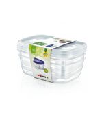 3pcs Round Storage Box Sets 1.2L with Lids - Random Colours