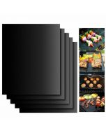 5 pcs Non Stick Oven Liner BBQ Grill Mat for Fan Assisted Ovens - Black