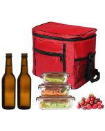 Hot Food Thermal Insulated Delivery Bags Aluminum Foil Cold Insulation Single-shoulder Thermal Bag - Red