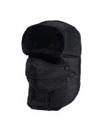 Unisex Winter Trooper Trapper Bomber Hat with Ear Flap Keeping Warm for Skating Skiing Outdoor Activities - Black