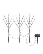 Garden Triple Tree Solar Light with Leaves 72cm Height 60 LEDs - Pure White Light