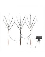 Garden Triple Tree Solar Light with Leaves 72cm Height 60 LEDs - Colored Light