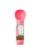 300 ml Pet Dog Water Bottle Portable Drinking Water Dispenser with Poo bags - Pink