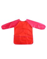 Waterproof Art Aprons Small Painter Long Sleeve Art Smock with 3 Roomy Pockets - S Red