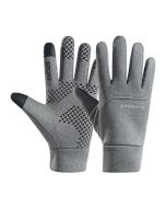 Winter Warm Windproof Fleece Lined Thermal Touch Screen Gloves for Outdoor Sport - Grey M