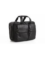 Woodland Leather Black Landscape Laptop Bag